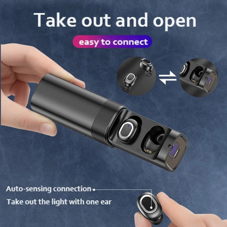 Auriculares Bluetooth T&G TG909 TWS Mini In-ear Estéreo de Canal Duplo com Ecrã LED