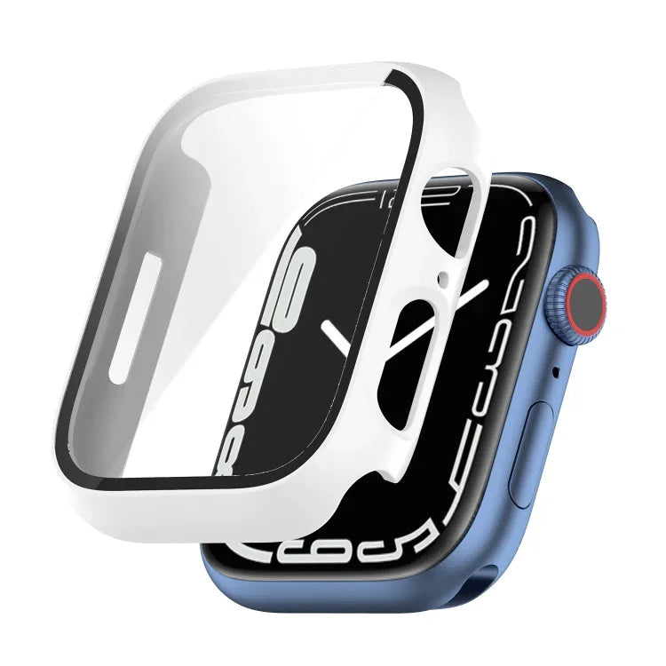 Shockproof PC Protective Case with Tempered Glass Film, For Apple Watch Series 9 / 8 / 7 45mm, For Apple Watch Series 9 / 8 / 7 41mm