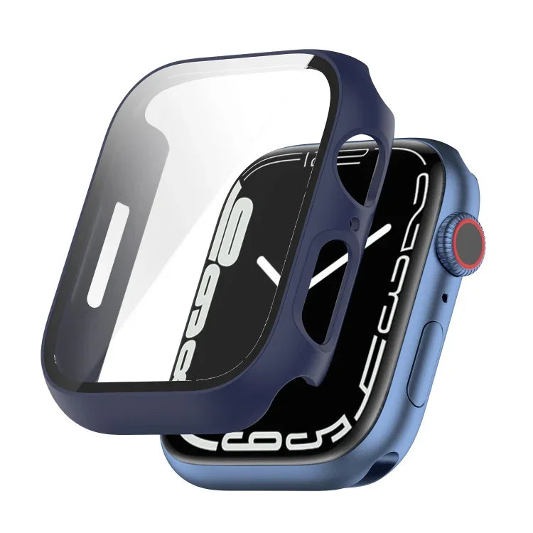 Shockproof PC Protective Case with Tempered Glass Film, For Apple Watch Series 9 / 8 / 7 45mm, For Apple Watch Series 9 / 8 / 7 41mm