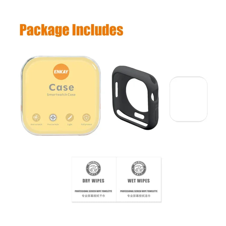 ENKAY Hat-Prince Estojo Protetor TPU + Filme Protetor de Ecrã PET de Cobertura Total para Apple Watch Series 7 41mm