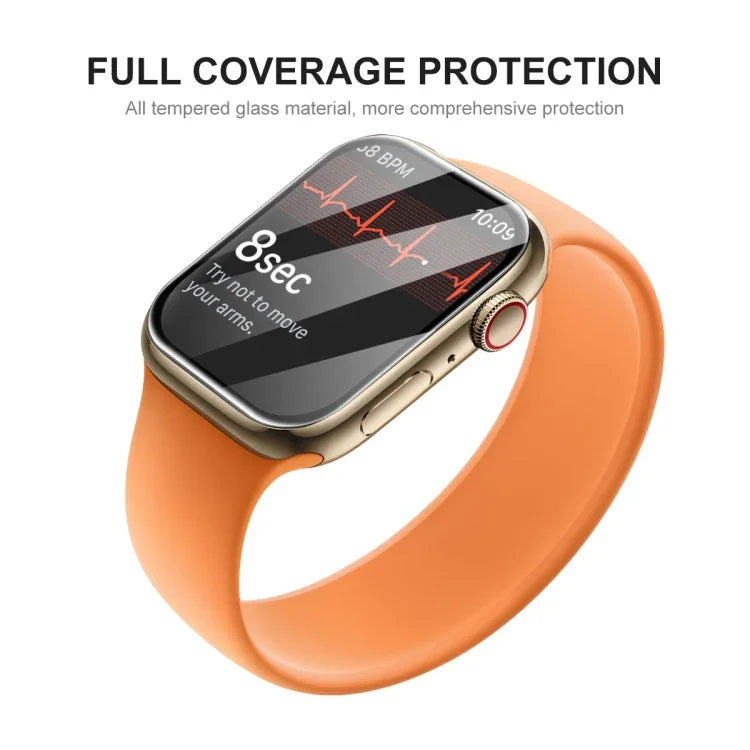 Película Protetora de Ecrã HD de Vidro Temperado Completo com Borda Curvada 3D ENKAY Hat-Prince para Apple Watch Série 9 / 8 / 7 45mm, 1 PC, 2 PCS, 5 PCS, 10 PCS