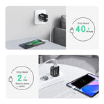 Carregador rápido de portas duplas PD25W USB-C / Type-C + QC3.0 USB com cabo de dados USB para Type-C, ficha EU, ficha EU + cabo USB para Type-C