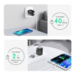 Carregador Rápido PD25W com Duas Portas USB-C / Tipo-C + USB QC3.0 com Cabo de Dados USB para 8 Pinos, Ficha Reino Unido, Ficha Reino Unido + Cabo USB para 8 Pinos