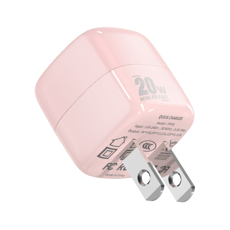 Carregador Rápido Mini ENKAY APQ-011 PD 20W USB-C / Tipo-C, Ficha EUA