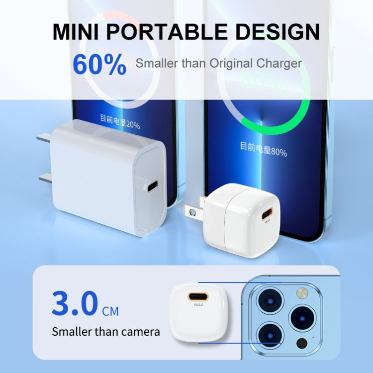 Carregador Rápido Mini ENKAY APQ-011 PD 20W USB-C / Tipo-C, Ficha EUA