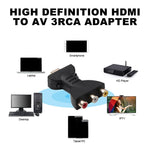 Adaptador AV Conversor Componente de Vídeo e Áudio HDMI Macho Dourado para 3 RCA RGB para DVD Projetor, HDMI