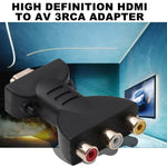 Adaptador AV Conversor Componente de Vídeo e Áudio HDMI Macho Dourado para 3 RCA RGB para DVD Projetor, HDMI