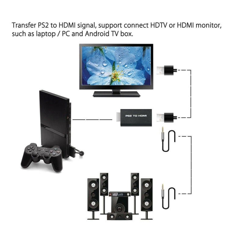 Conversor de Vídeo PS2 para HDMI com Saída 3,5mm