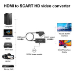 Conversor de Áudio e Vídeo HDMI para SCART 1080P, HDMI para SCART