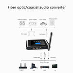 T38 Receptor e Transmissor Bluetooth 5.1 2 em 1 Conversor de Áudio Digital Óptico