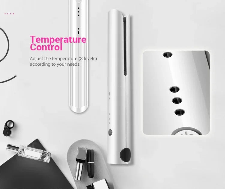 Alisador e Modelador de Cabelo Portátil Recarregável K-SKIN, Ferro Cerâmico, Ferramenta de Estilo Sem Fios com Temperatura Ajustável e Aquecimento Rápido