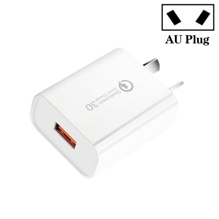 Carregador Rápido CA-25 QC3.0 USB 3A para Telemóvel, Ficha Austrália, Ficha Austrália