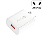 Carregador Rápido CA-25 QC3.0 USB 3A para Telemóvel, Ficha Austrália, Ficha Austrália
