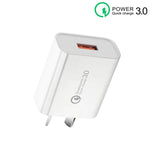 Carregador Rápido CA-25 QC3.0 USB 3A para Telemóvel, Ficha Austrália, Ficha Austrália