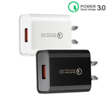 Carregador Rápido CA-25 QC3.0 USB 3A para Telemóvel, Ficha Austrália, Ficha Austrália