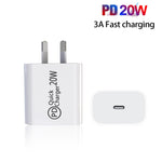 AU-20W Carregador de Viagem PD USB-C / Tipo-C para Telemóvel, Ficha AU, Ficha AU