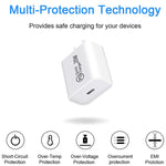 AU-20W Carregador de Viagem PD USB-C / Tipo-C para Telemóvel, Ficha AU, Ficha AU