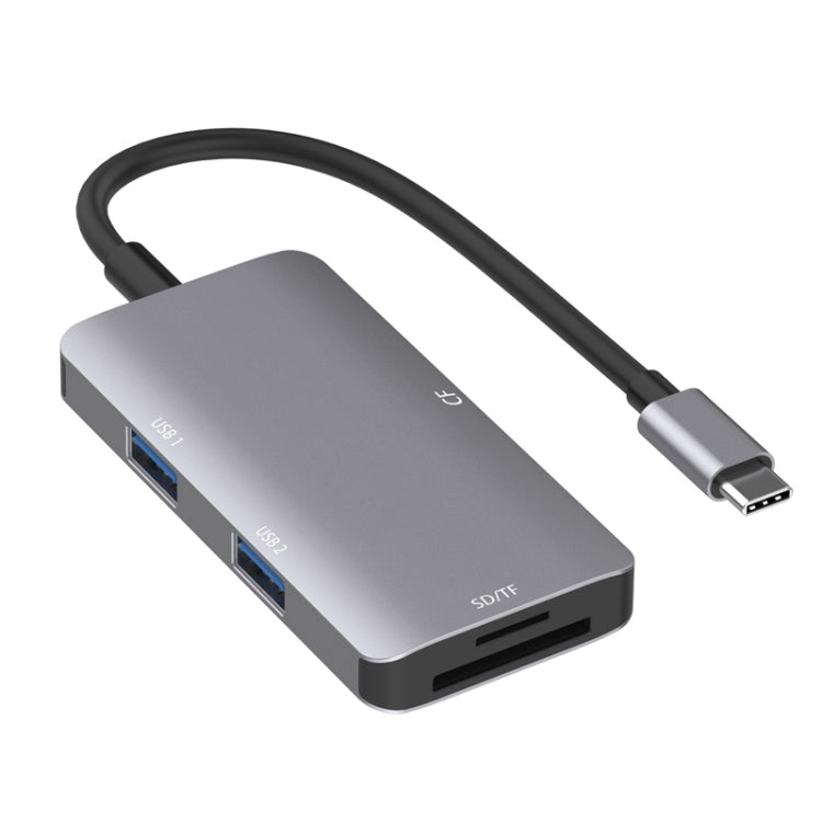 Adaptador HUB Leitor de Dados 5 em 1 com Cartões SD / TF / CF, Duas Portas USB3.0, Duplo USB3.0 + Cartões SD / TF / CF