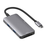 Adaptador HUB Leitor de Dados 5 em 1 com Cartões SD / TF / CF, Duas Portas USB3.0, Duplo USB3.0 + Cartões SD / TF / CF