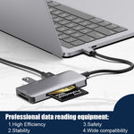 Adaptador HUB Leitor de Dados 5 em 1 com Cartões SD / TF / CF, Duas Portas USB3.0, Duplo USB3.0 + Cartões SD / TF / CF
