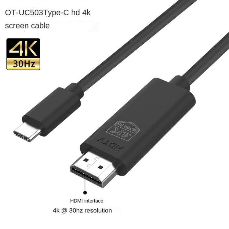 Cabo OT-UC503 USB Tipo C Macho para HDMI Macho 4K