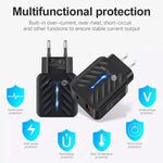 Carregador PD03 20W PD3.0 + QC3.0 USB com Cabo de Dados Tipo-C para 8 Pinos, Ficha EUA, Ficha EUA + Cabo Tipo-C para 8 Pinos