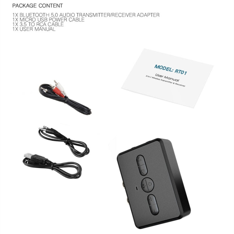 RT01 Receptor e Transmissor Bluetooth 2 em 1 Mãos Livres para Carro