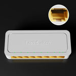 Mini Switch RJ45 8-Portas 100M Plug-and-Play para Casa, Divisor de Rede Não Gerido para Monitorização de Rede no Quarto