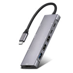 Adaptador HUB USB Tipo-C 9 em 1 para HDMI + USB3.0x3 + Tipo-C + PD + SD/TF + Áudio, HDMI + USB3.0x3 + Tipo-C + PD + SD/TF + Áudio para Tipo-C