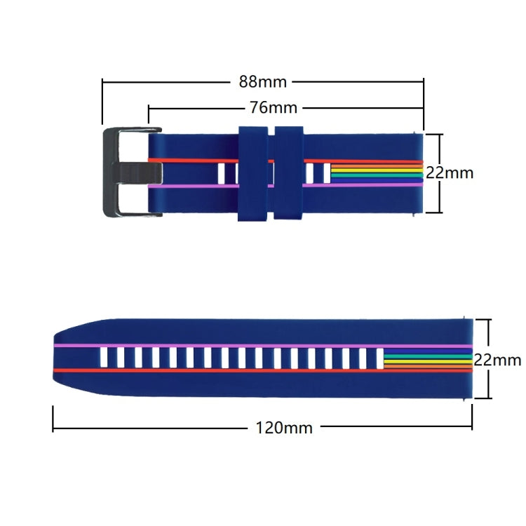 Rainbow Silicone Watchband, For Honor Watch Dream