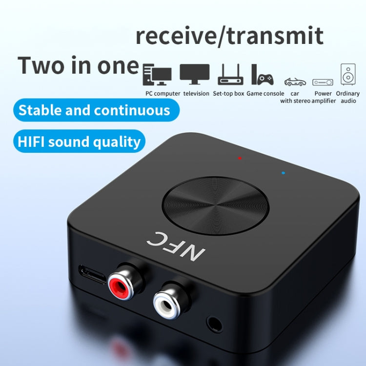 Adaptador de Áudio RCA 3.5mm AUX Receptor e Transmissor Bluetooth 5.0 NFC BT-21, BT-21