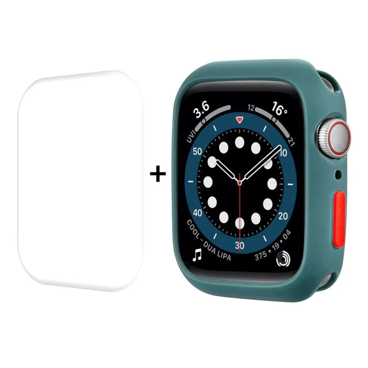 ENKAY TPU Case + Full Coverage PET Screen Protector for Apple Watch Series 8 7 TPU case protector.