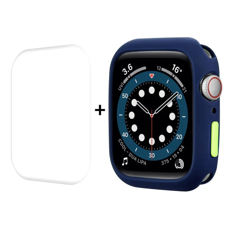 Capa TPU + Película Protetora de Ecrã PET de Cobertura Total ENKAY, Para Apple Watch Série 8 / 7 41mm, Para Apple Watch Série 8 / 7 45mm