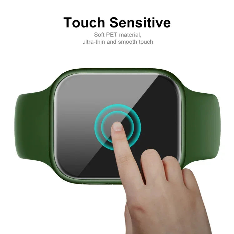 Capa TPU + Película Protetora de Ecrã PET de Cobertura Total ENKAY, Para Apple Watch Série 8 / 7 41mm, Para Apple Watch Série 8 / 7 45mm