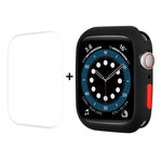Capa TPU + Película Protetora de Ecrã PET de Cobertura Total ENKAY, Para Apple Watch Série 8 / 7 41mm, Para Apple Watch Série 8 / 7 45mm