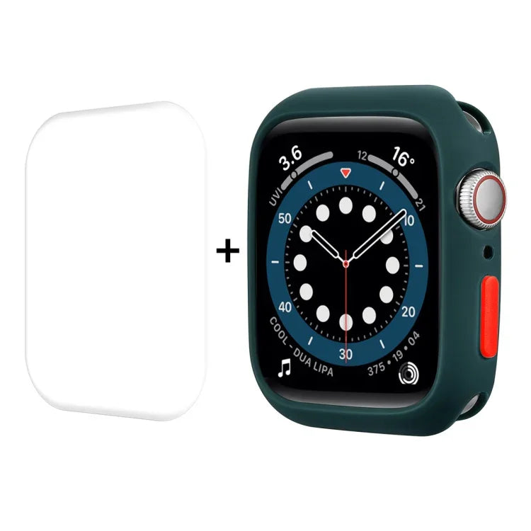 Capa TPU + Película Protetora de Ecrã PET de Cobertura Total ENKAY, Para Apple Watch Série 8 / 7 41mm, Para Apple Watch Série 8 / 7 45mm