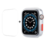 Capa TPU + Película Protetora de Ecrã PET de Cobertura Total ENKAY, Para Apple Watch Série 8 / 7 41mm, Para Apple Watch Série 8 / 7 45mm