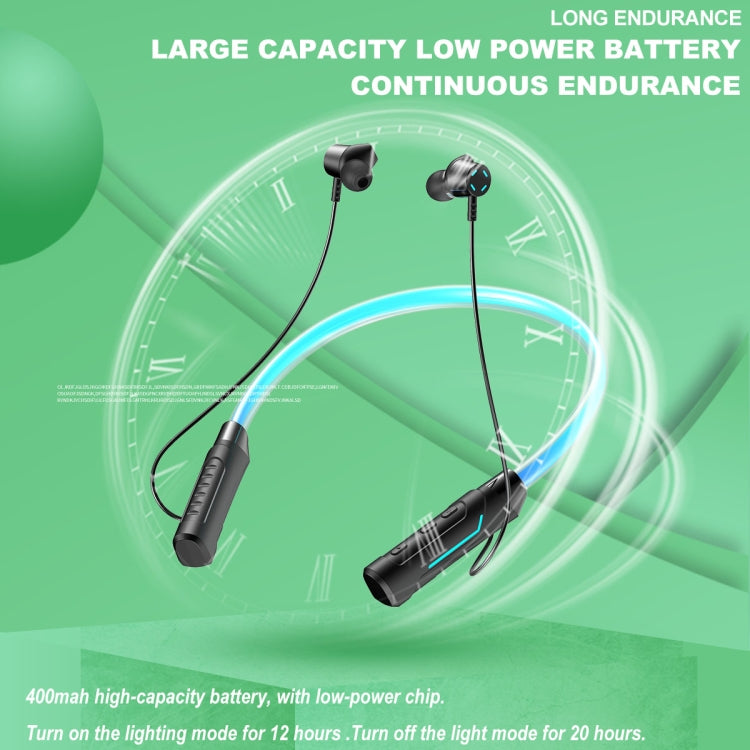 Auricular Bluetooth Sem Fios Estéreo JG4 com Colar e LED Intermitente