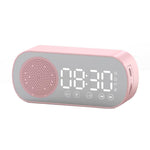 Z7 Altifalante Digital Bluetooth 5.0 Relógio Despertador Espelho Multifuncional Rádio FM, Z7 (Preto), Z7 (Branco), Z7 (Rosa)