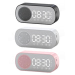 Z7 Altifalante Digital Bluetooth 5.0 Relógio Despertador Espelho Multifuncional Rádio FM, Z7 (Preto), Z7 (Branco), Z7 (Rosa)