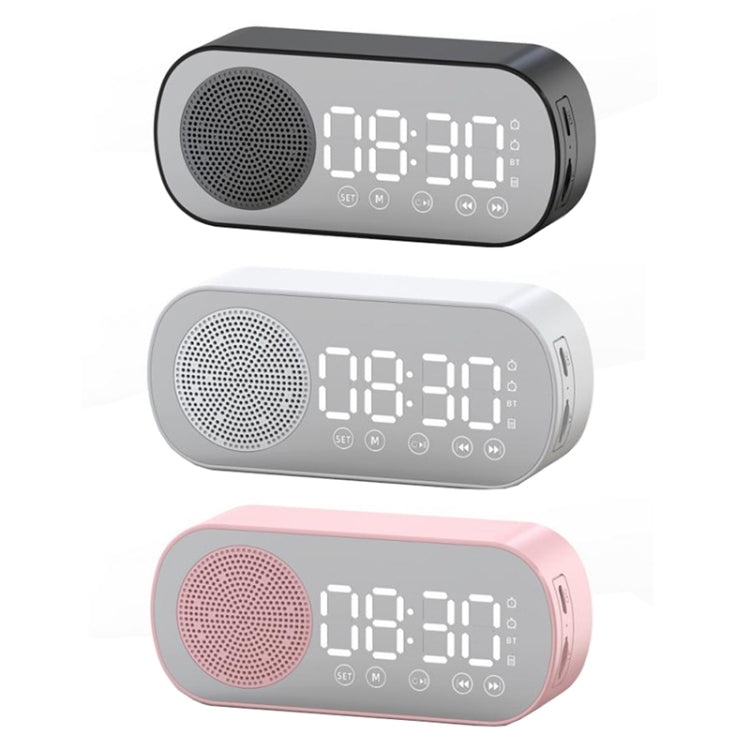 Z7 Altifalante Digital Bluetooth 5.0 Relógio Despertador Espelho Multifuncional Rádio FM, Z7 (Preto), Z7 (Branco), Z7 (Rosa)