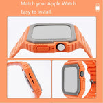 Correia de Silicone com Capa Para Apple Watch Series, 7 41mm / 6&SE&5&4 40mm / 3&2&1 38mm, 7 45mm / 6&SE&5&4 44mm / 3&2&1 42mm