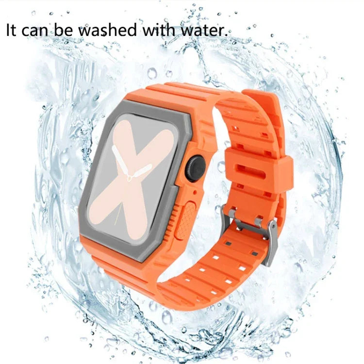 Correia de Silicone com Capa Para Apple Watch Series, 7 41mm / 6&SE&5&4 40mm / 3&2&1 38mm, 7 45mm / 6&SE&5&4 44mm / 3&2&1 42mm