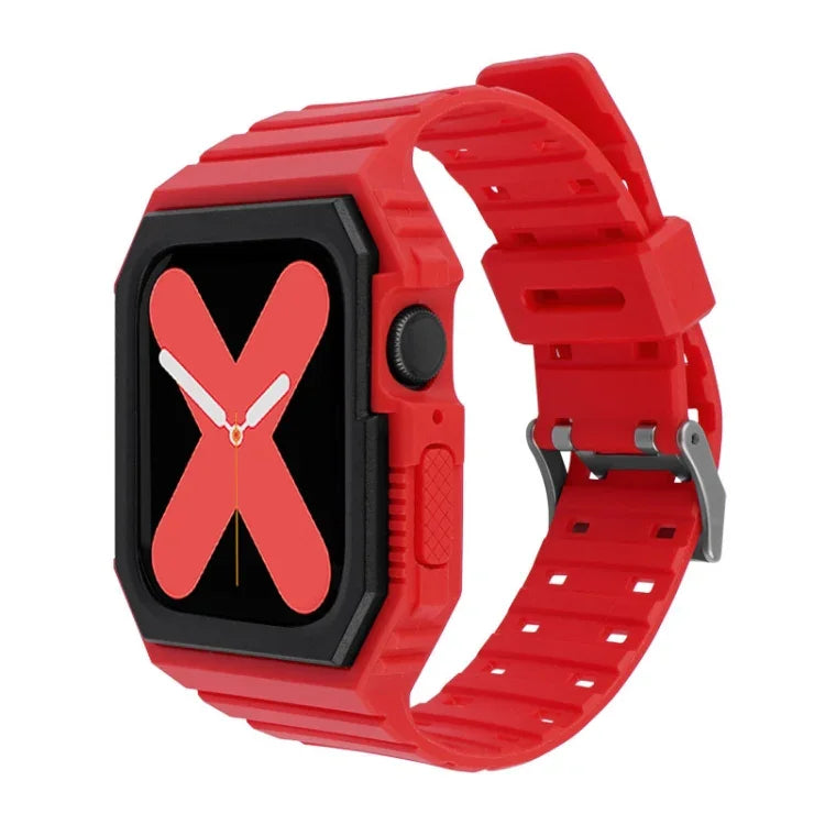 Correia de Silicone com Capa Para Apple Watch Series, 7 41mm / 6&SE&5&4 40mm / 3&2&1 38mm, 7 45mm / 6&SE&5&4 44mm / 3&2&1 42mm