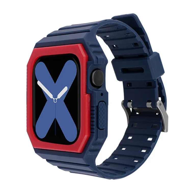 Correia de Silicone com Capa Para Apple Watch Series, 7 41mm / 6&SE&5&4 40mm / 3&2&1 38mm, 7 45mm / 6&SE&5&4 44mm / 3&2&1 42mm