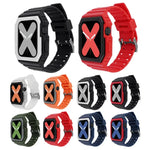 Correia de Silicone com Capa Para Apple Watch Series, 7 41mm / 6&SE&5&4 40mm / 3&2&1 38mm, 7 45mm / 6&SE&5&4 44mm / 3&2&1 42mm