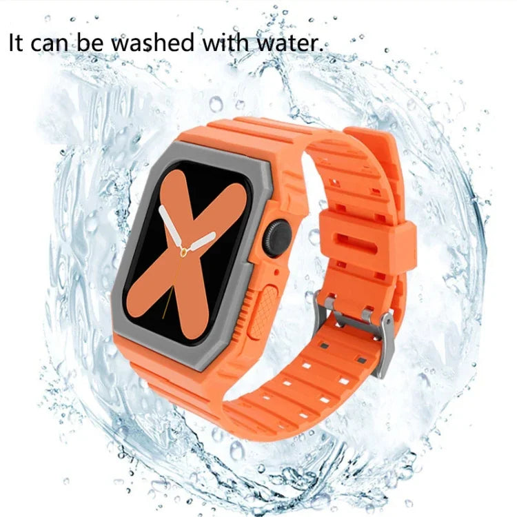 Correia de Silicone com Capa Para Apple Watch Series, 7 41mm / 6&SE&5&4 40mm / 3&2&1 38mm, 7 45mm / 6&SE&5&4 44mm / 3&2&1 42mm