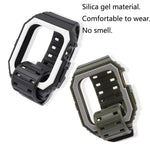 Correia de Silicone com Capa Para Apple Watch Series, 7 41mm / 6&SE&5&4 40mm / 3&2&1 38mm, 7 45mm / 6&SE&5&4 44mm / 3&2&1 42mm