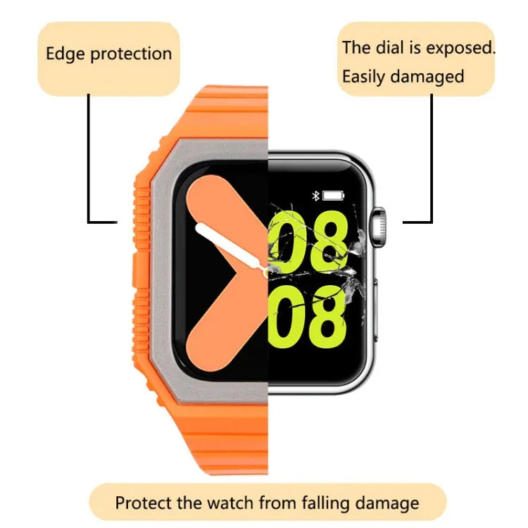 Correia de Silicone com Capa Para Apple Watch Series, 7 41mm / 6&SE&5&4 40mm / 3&2&1 38mm, 7 45mm / 6&SE&5&4 44mm / 3&2&1 42mm