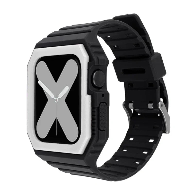 Correia de Silicone com Capa Para Apple Watch Series, 7 41mm / 6&SE&5&4 40mm / 3&2&1 38mm, 7 45mm / 6&SE&5&4 44mm / 3&2&1 42mm